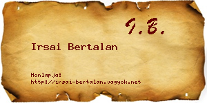 Irsai Bertalan névjegykártya